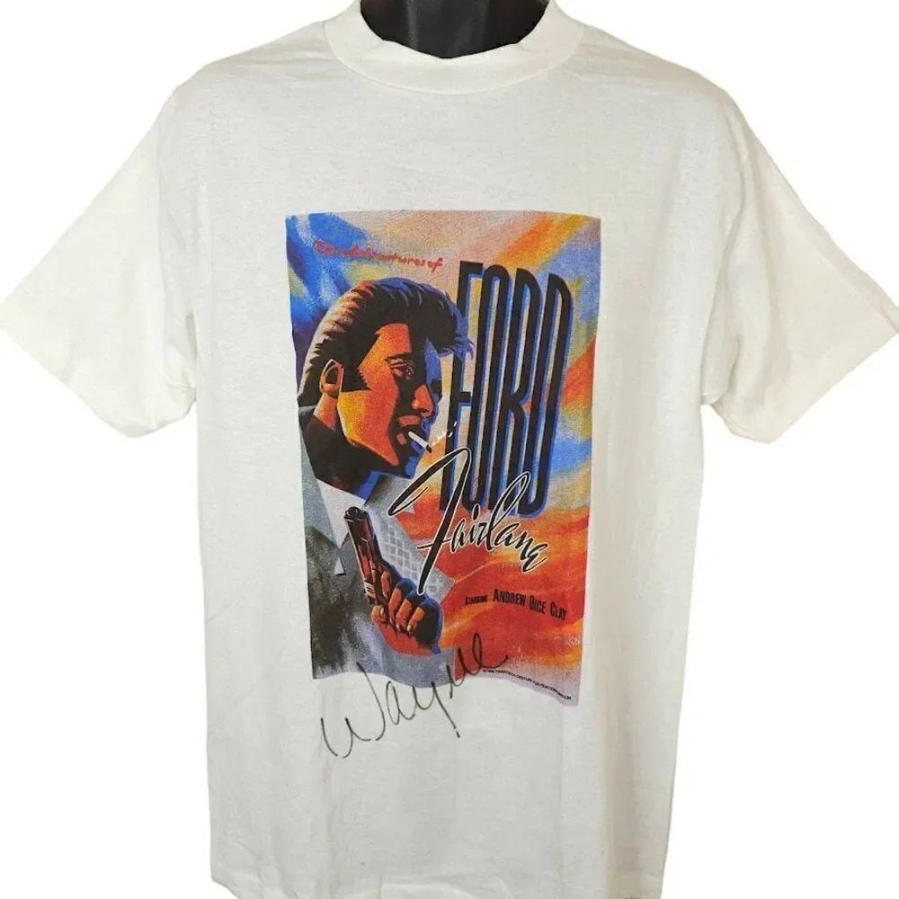 Ford Fairline T Shirt Mens Size Large Vintage 80s 1989 SIGNED By Wayne Newton
